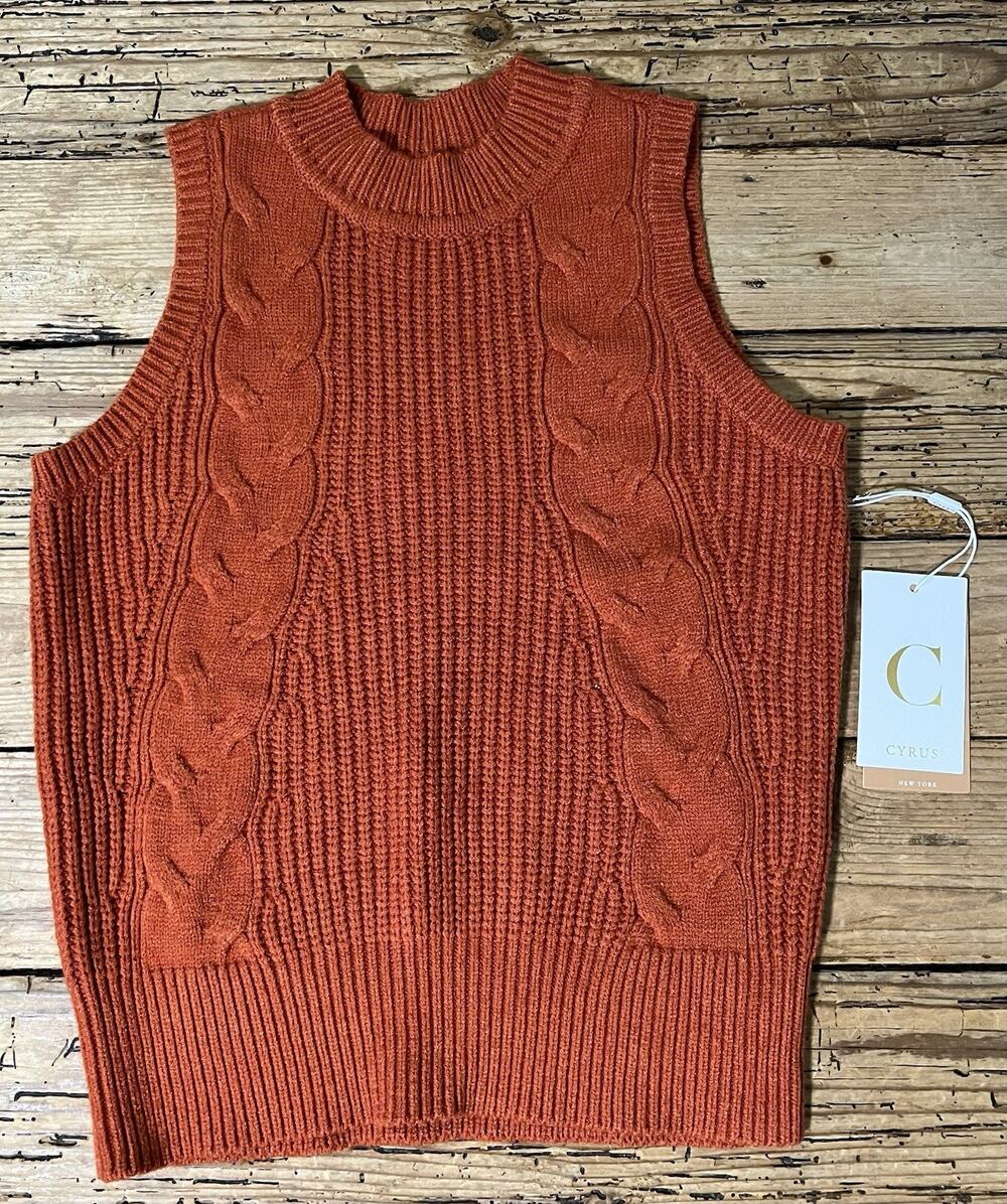 Cyrus New York Women’s Size XS Spice Heath Sweater Vest NWT